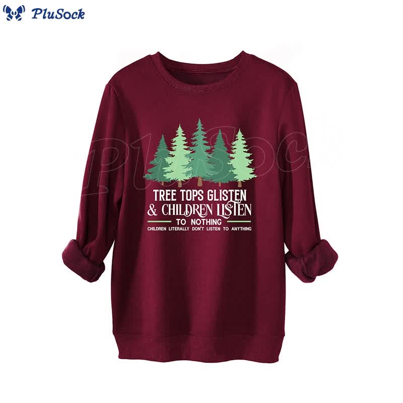 Plus Size Thicken Tree Sweatshirt