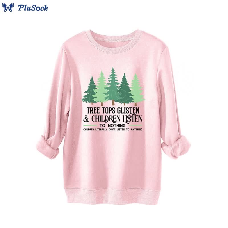 Plus Size Thicken Tree Sweatshirt