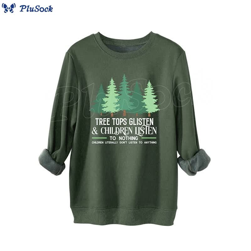 Plus Size Thicken Tree Sweatshirt