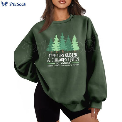 Plus Size Thicken Tree Sweatshirt