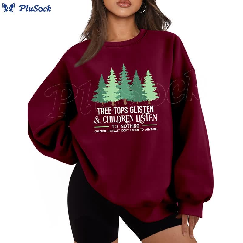 Plus Size Thicken Tree Sweatshirt