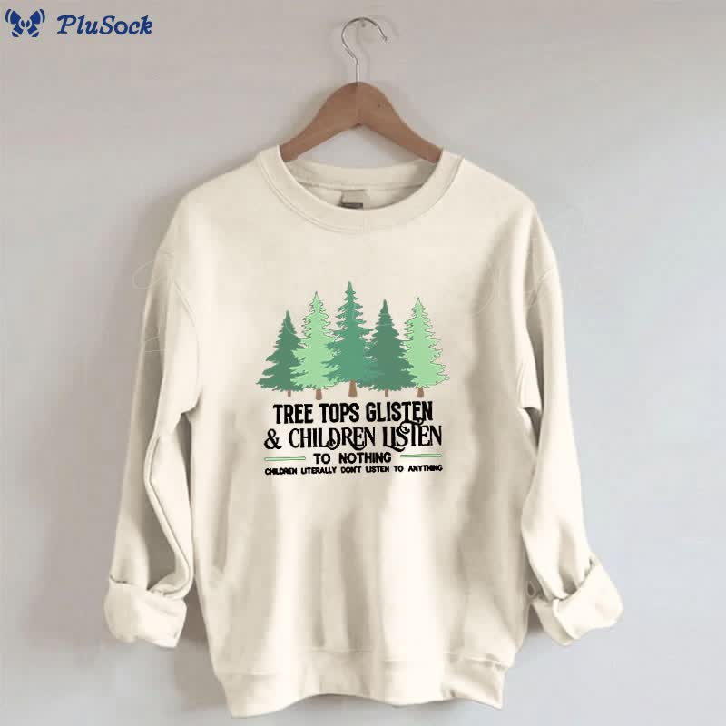 Plus Size Thicken Tree Sweatshirt