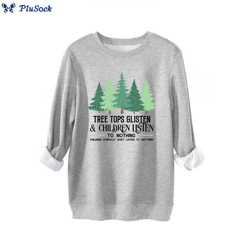 Plus Size Thicken Tree Sweatshirt