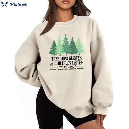 Plus Size Thicken Tree Sweatshirt