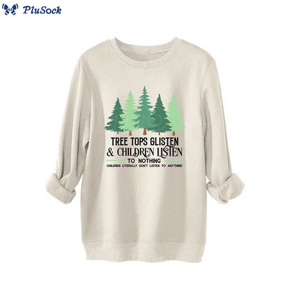 Plus Size Thicken Tree Sweatshirt