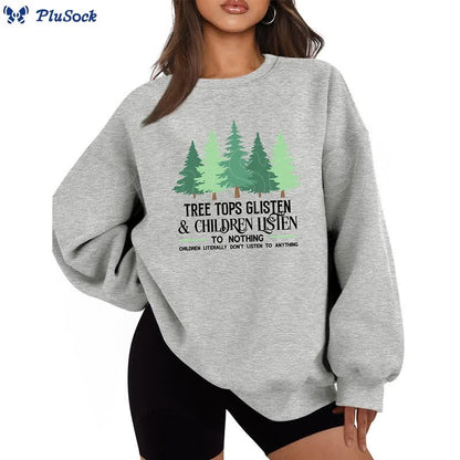 Plus Size Thicken Tree Sweatshirt