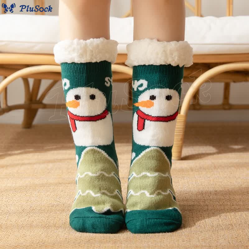 Plus Size Polar Bear Slipper Socks(2 Pairs)