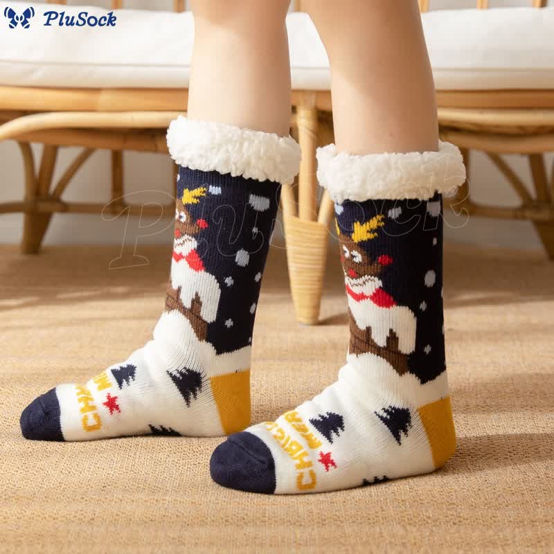 Plus Size Polar Bear Slipper Socks(2 Pairs)