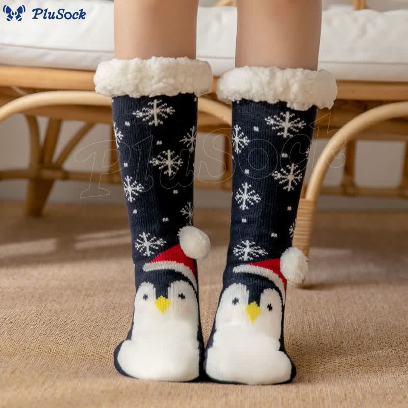 Plus Size Polar Bear Slipper Socks(2 Pairs)