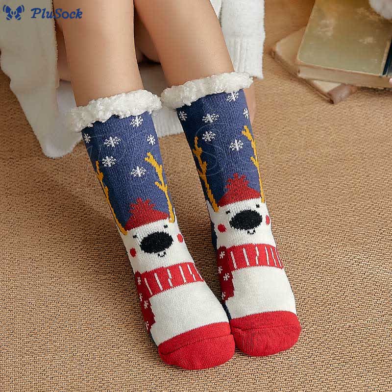 Plus Size Christmas Tree Gifts Slipper Socks(2 Pairs)