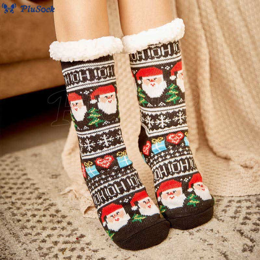 Plus Size Christmas Tree Gifts Slipper Socks(2 Pairs)