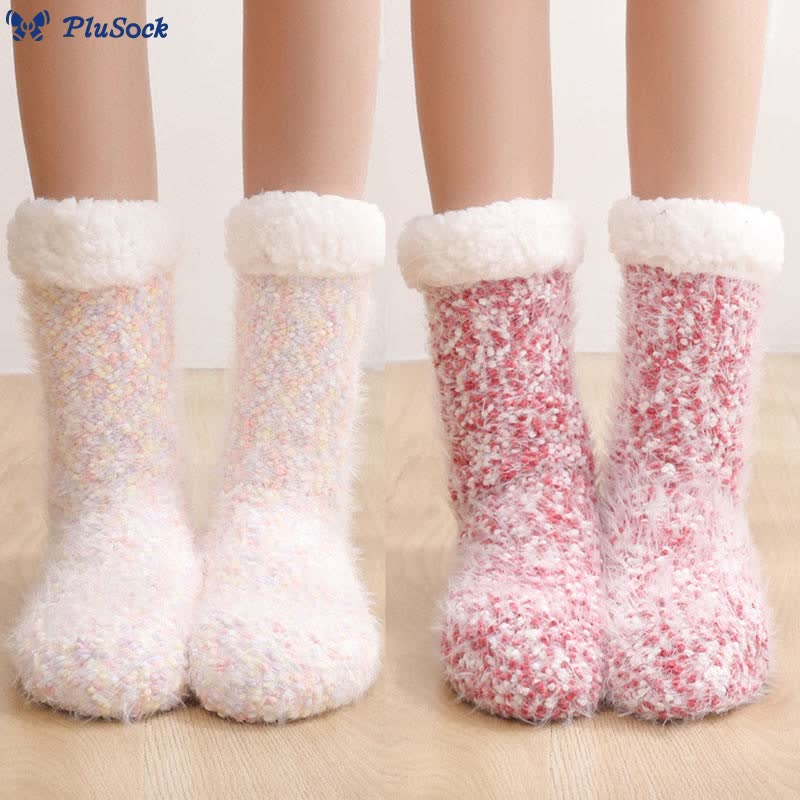 Plus Size Warm Thick Slipper Socks(2 Pairs)