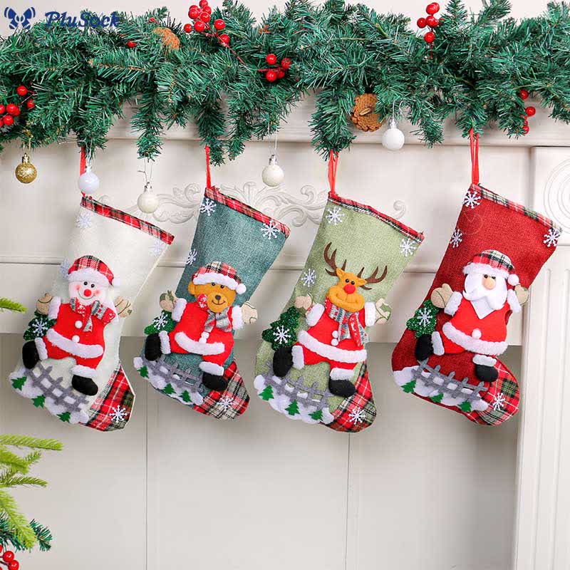 Plus Size Christmas Large Handing Socks(4 Pairs)