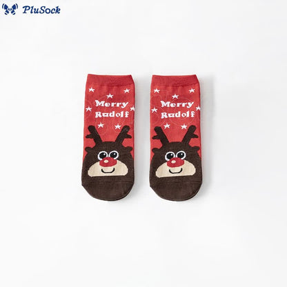 Snowman Moose Ankle Socks(8 Pairs)