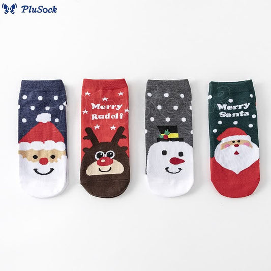 Snowman Moose Ankle Socks(8 Pairs)