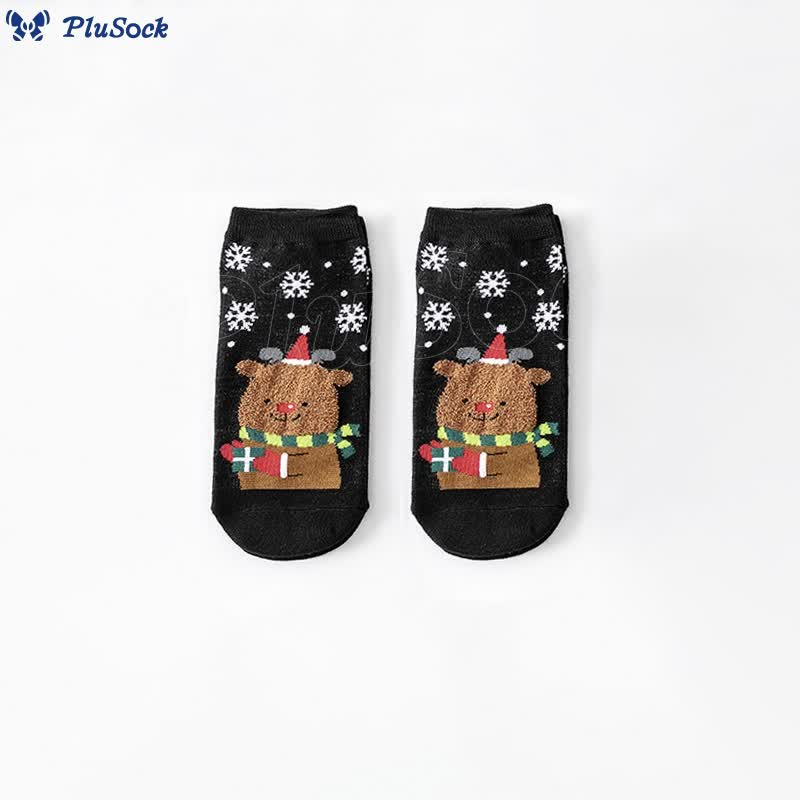 Snowflake Bear Ankle Socks(8 Pairs)