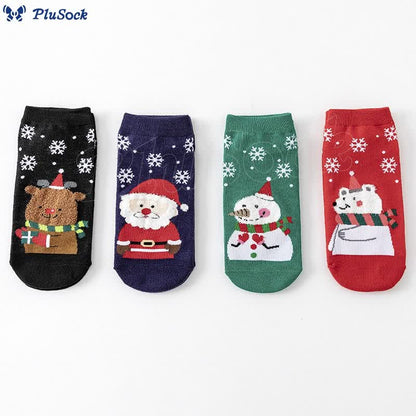 Snowflake Bear Ankle Socks(8 Pairs)