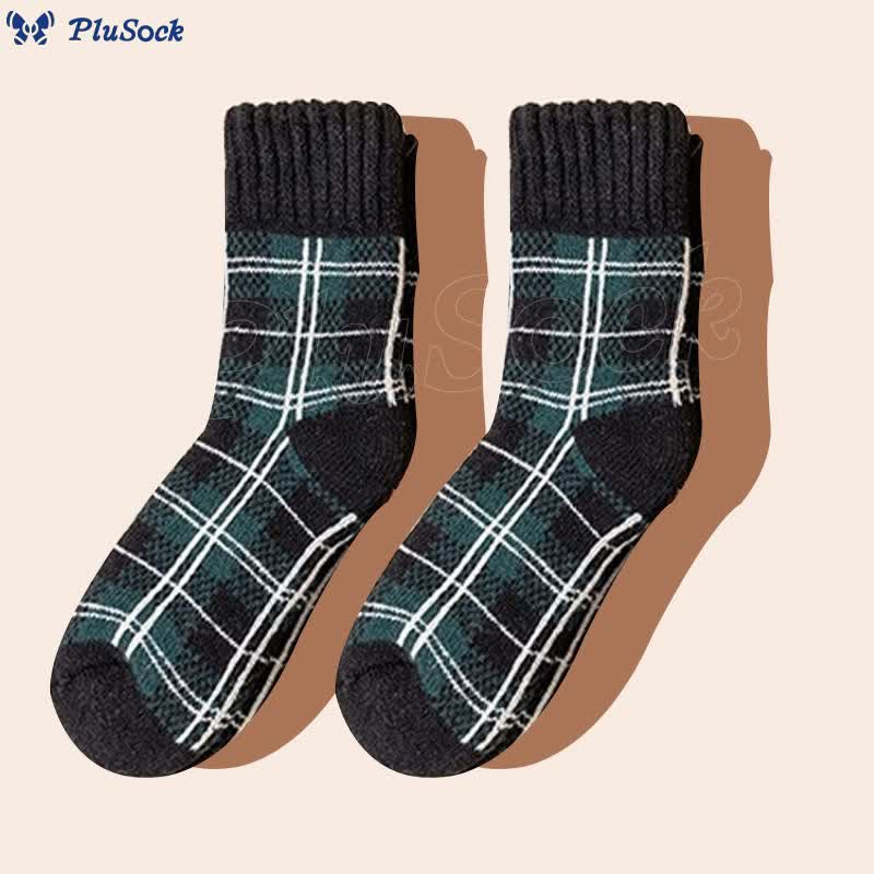 Plus Size Colorblock Plaid Quarter Socks(5 Pairs)