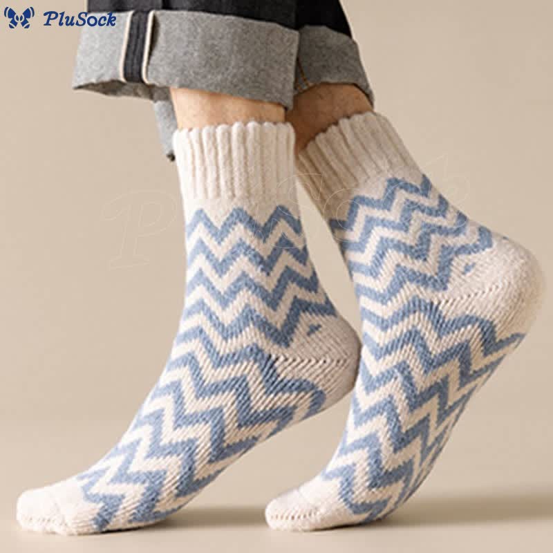 Plus Size Wave Plus Velvet Quarter Socks(6 Pairs)