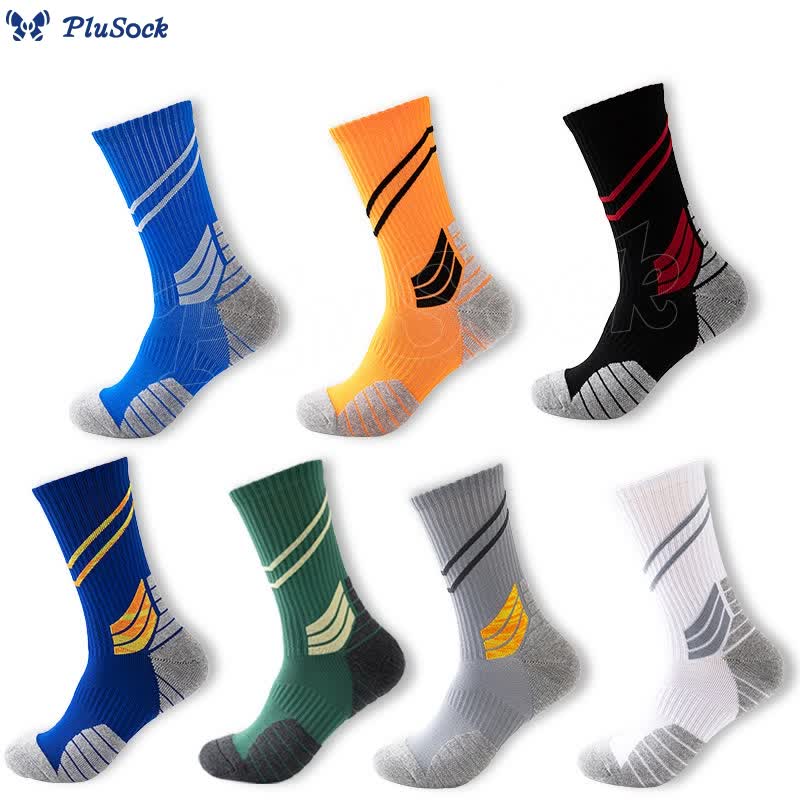 Plus Size Stripe Slash Quarter Compression Socks(7 Pairs)