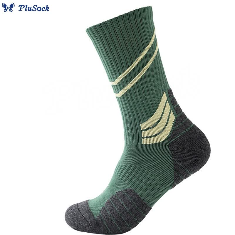 Plus Size Stripe Slash Quarter Compression Socks(7 Pairs)