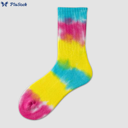 Plus Size Thick Tie Dye Quarter Socks(5 Pairs)