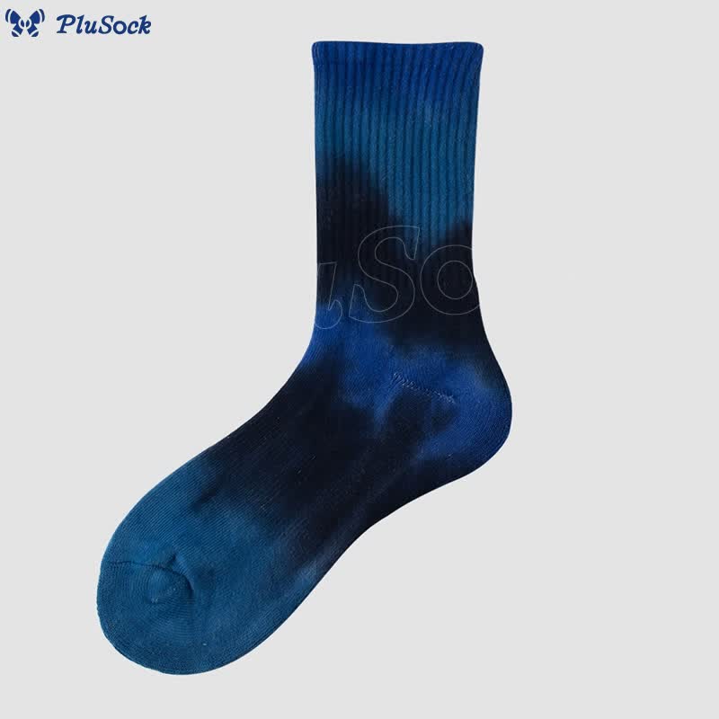 Plus Size Thick Tie Dye Quarter Socks(5 Pairs)