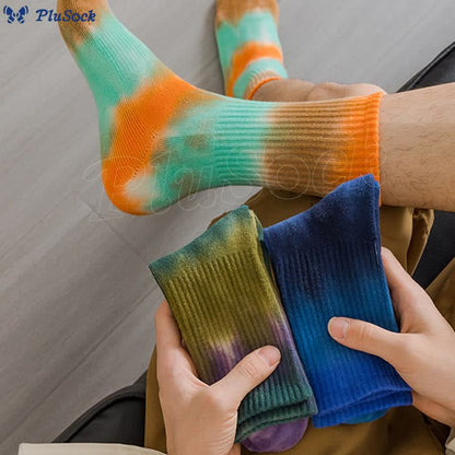 Plus Size Thick Tie Dye Quarter Socks(5 Pairs)