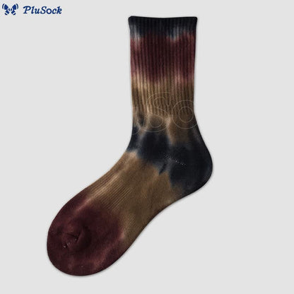 Plus Size Thick Tie Dye Quarter Socks(5 Pairs)