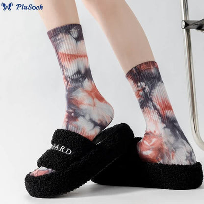 Plus Size Fashion Tie Dye Quarter Socks(5 Pairs)