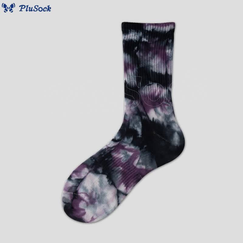 Plus Size Fashion Tie Dye Quarter Socks(5 Pairs)