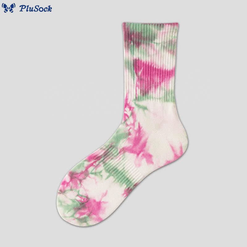 Plus Size Fashion Tie Dye Quarter Socks(5 Pairs)