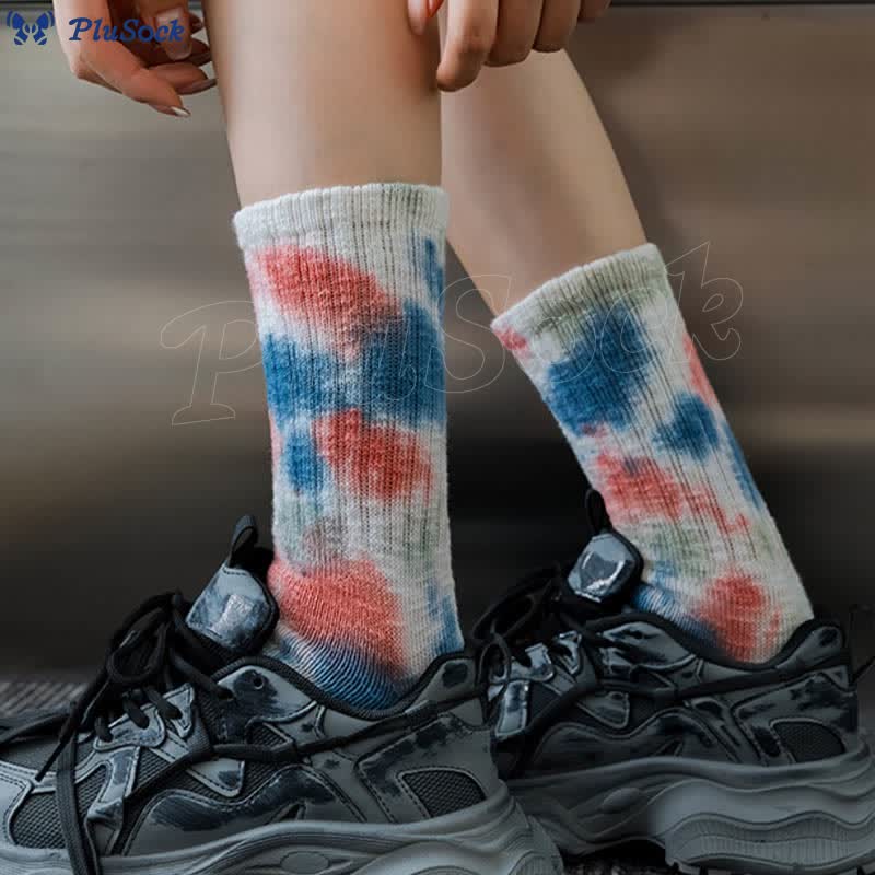 Plus Size Workwear Tie Dye Quarter Socks(3 Pairs)