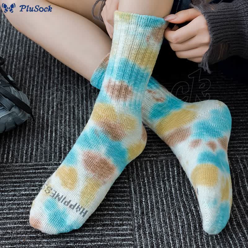 Plus Size Workwear Tie Dye Quarter Socks(3 Pairs)