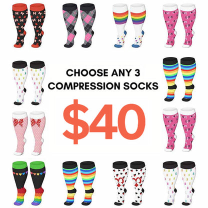 Plus Size Cute Pattern Compression Socks