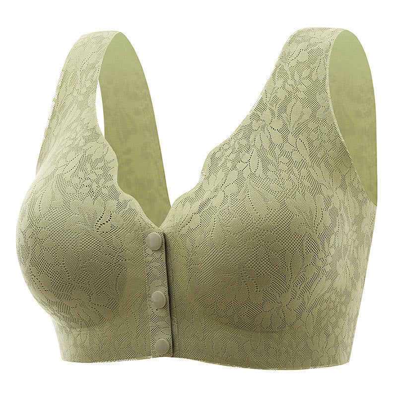 Plus Size Button Front Comfy Wireless Bras(2 Packs)