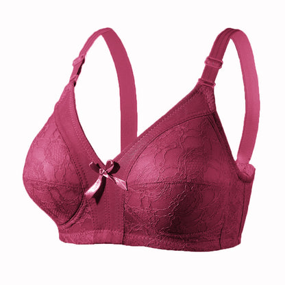 Plus Size Lace Bow Wireless Bras(2 Packs)