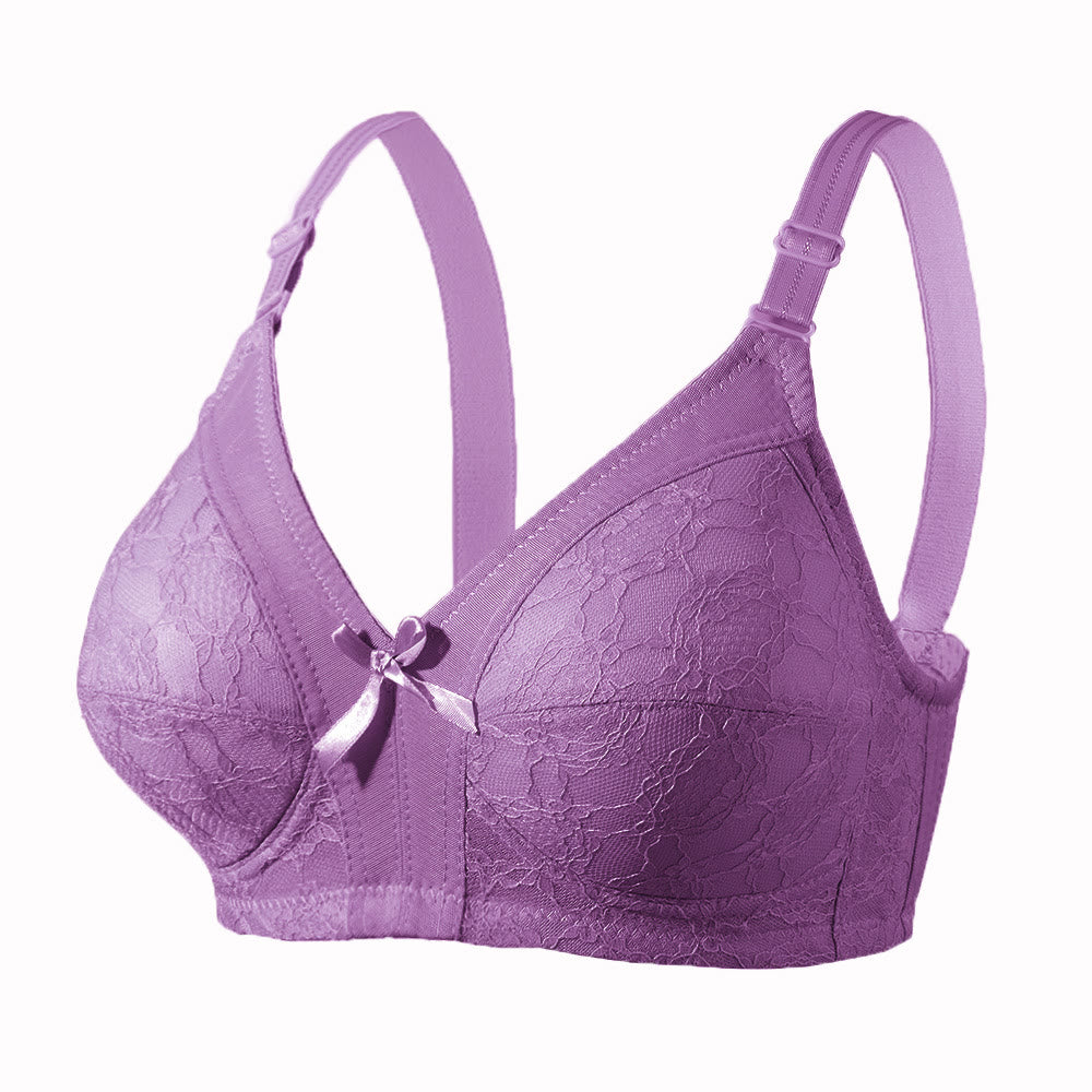 Plus Size Lace Bow Wireless Bras(2 Packs)