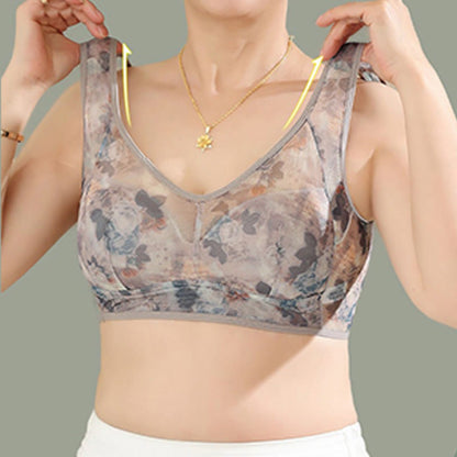 Plus Size Mesh Printed Wireless Bras(2 Packs)