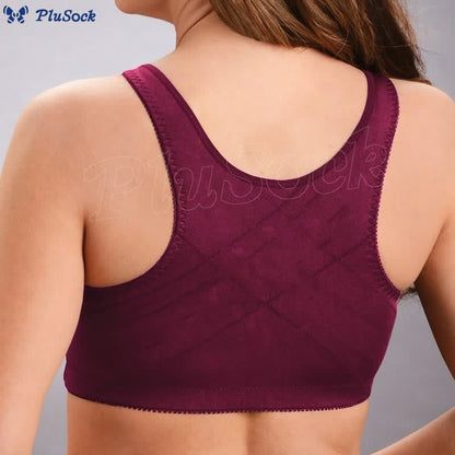 Plus Size Back Support Lace Wireless Bra