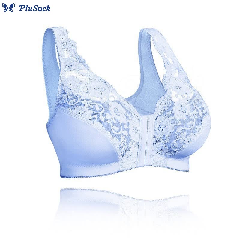 Plus Size Back Support Lace Wireless Bra