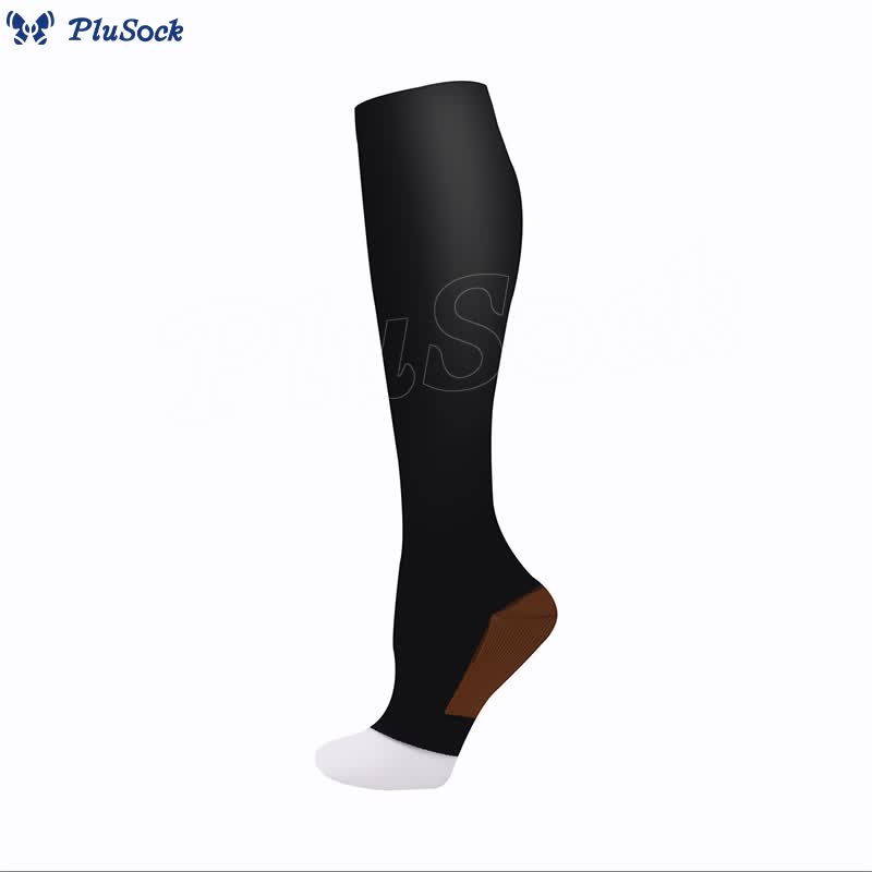 Classic Color Open Toe Compression Socks(5 Pairs)