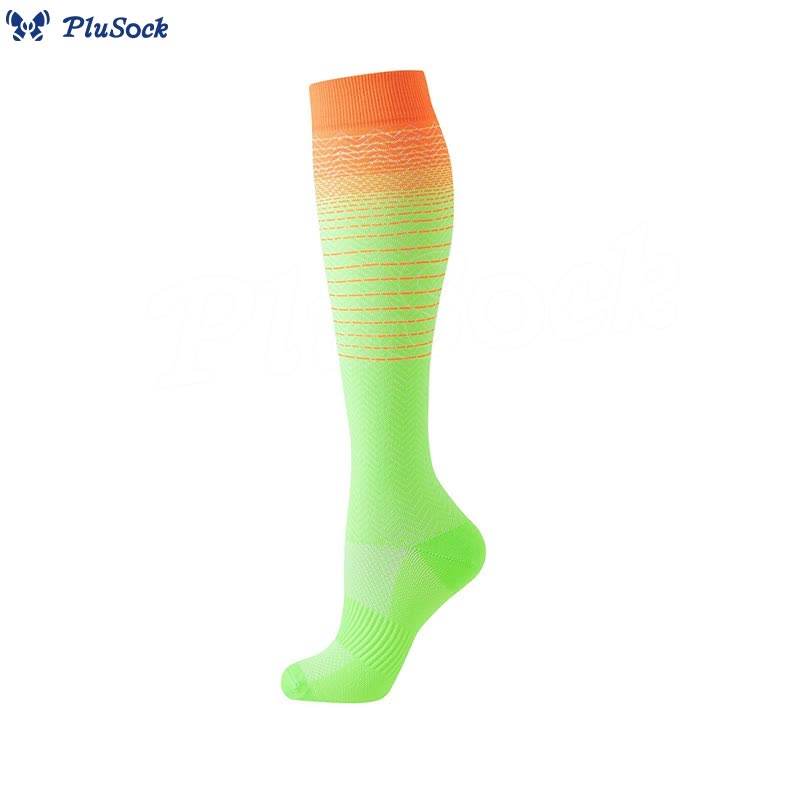 Gradient Stripes Compression Socks(6 Pairs)