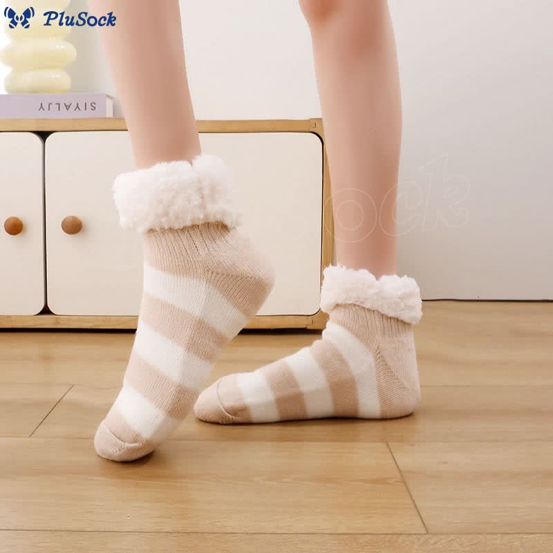 Plus Size Wide Stripes Slipper Socks