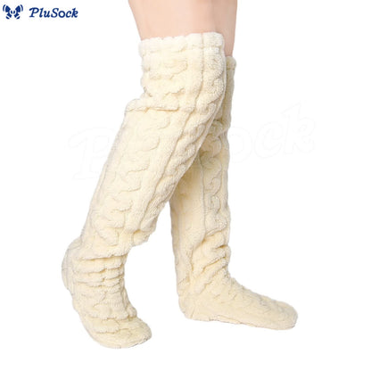 Plus Size Winter Warm Thigh High Slipper Socks