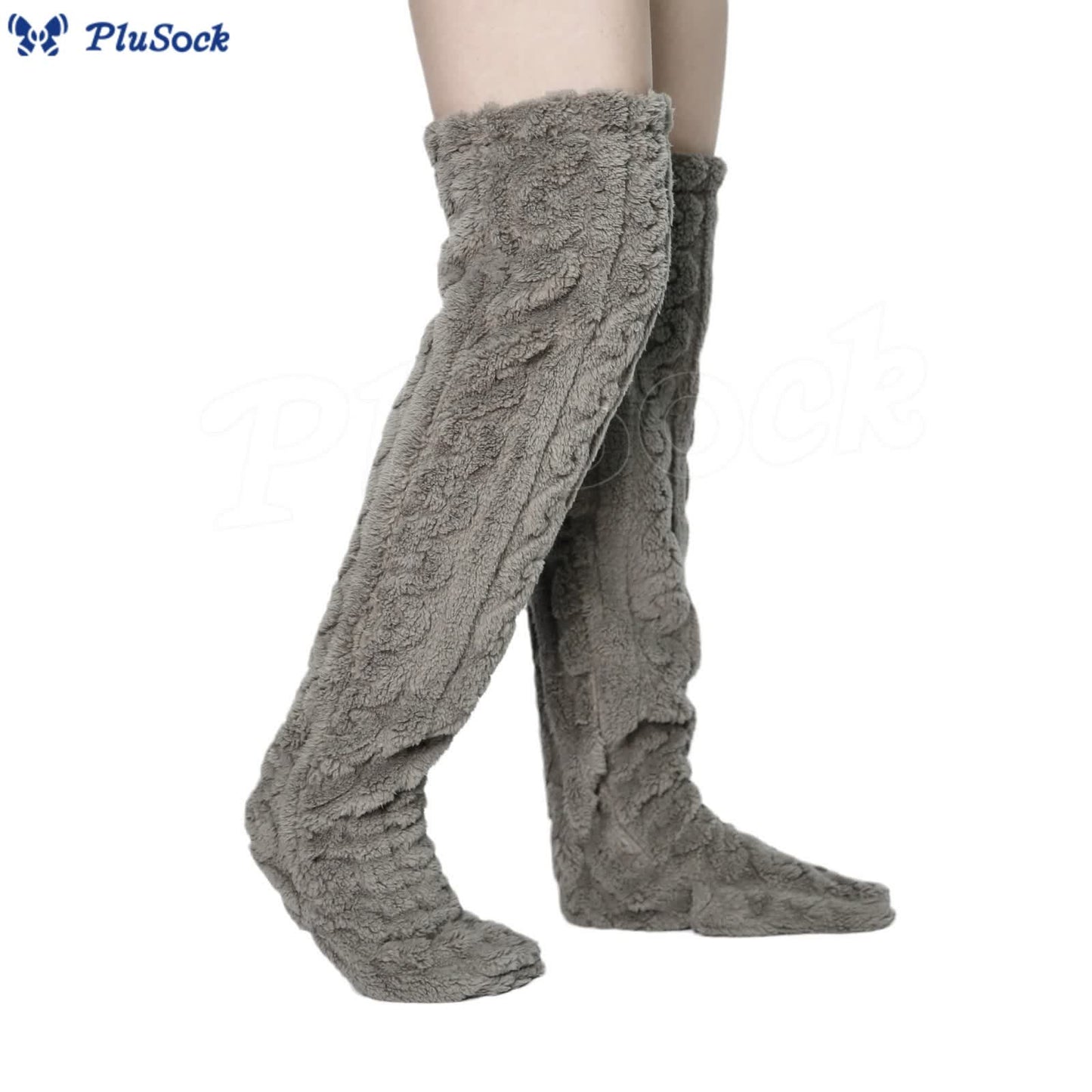 Plus Size Winter Warm Thigh High Slipper Socks