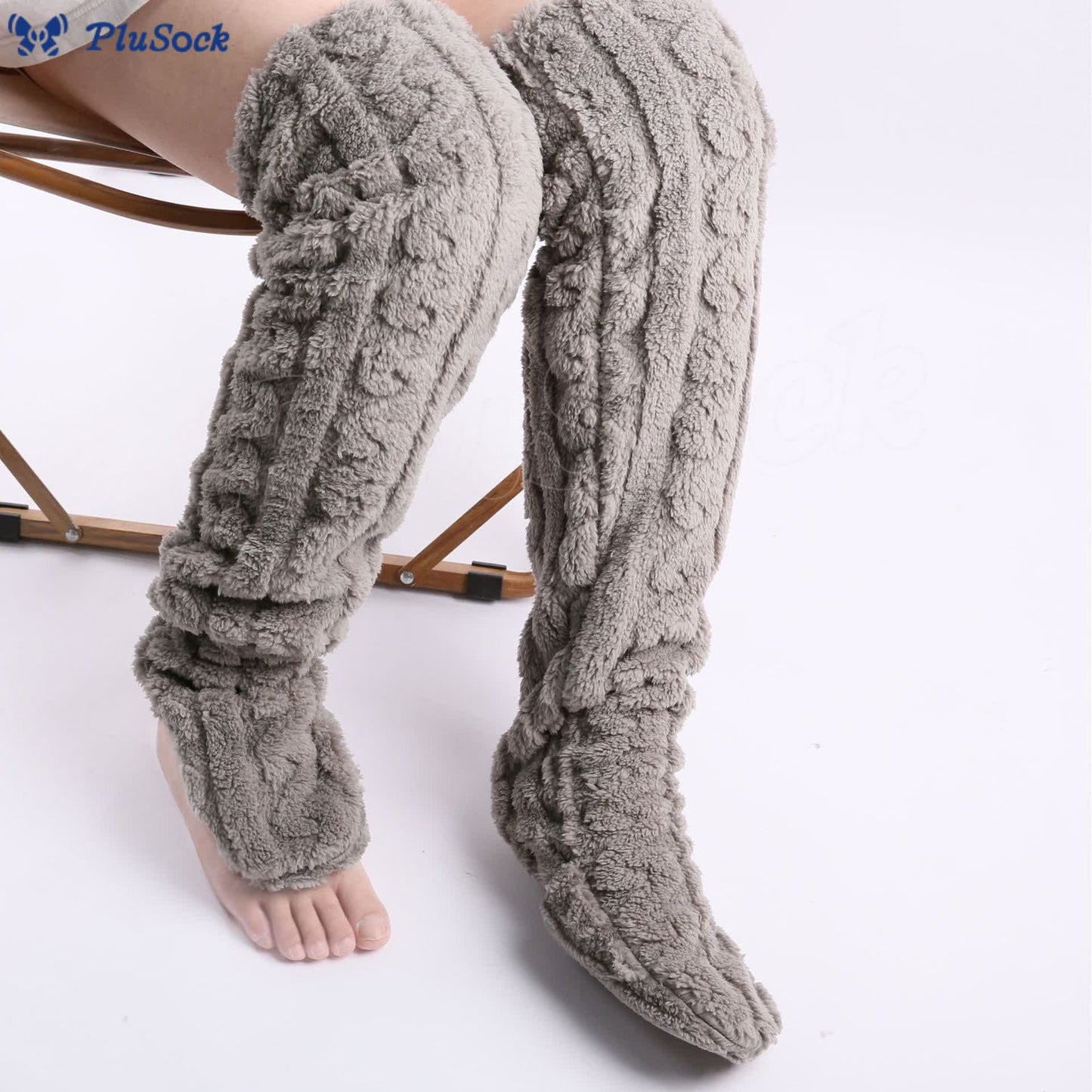 Plus Size Winter Warm Thigh High Slipper Socks