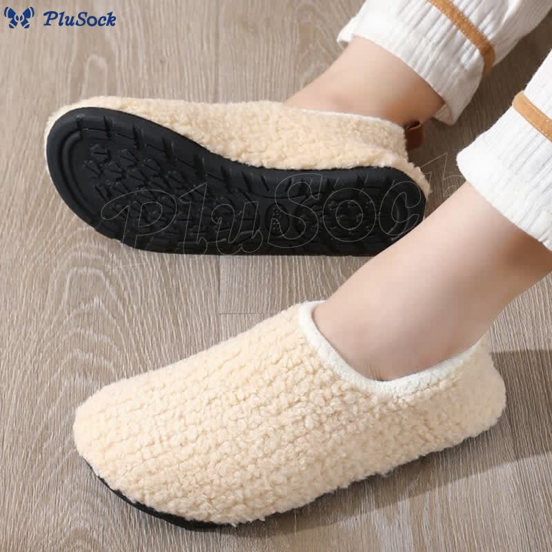 Plus Size Fuzzy Curly Fur Slippers