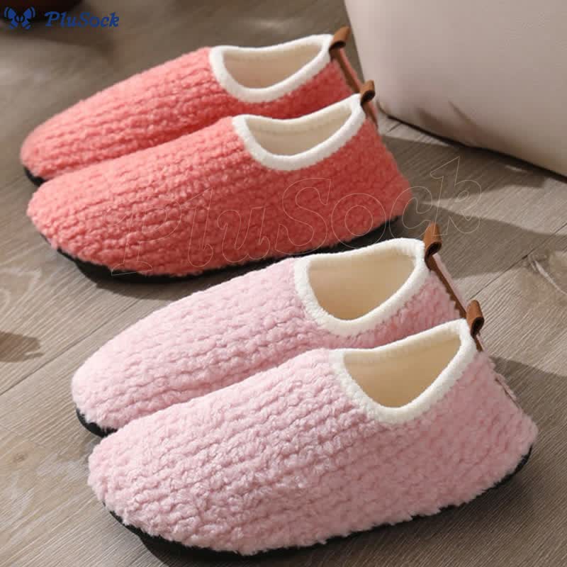 Plus Size Fuzzy Curly Fur Slippers