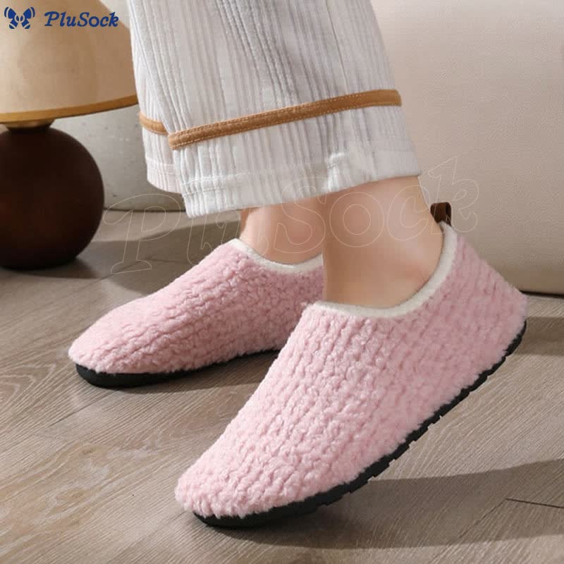 Plus Size Fuzzy Curly Fur Slippers